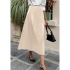 image:imagePRETTYGARDEN Womens Faux Leather High Waisted Midi Skirt  Flowy A Line Pleated Skirts Elegant Swing Flared Work Business Casual Outfits Fall Winter Fashion ClothesBeige