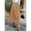 image:imagePRETTYGARDEN Womens Faux Leather High Waisted Midi Skirt  Flowy A Line Pleated Skirts Elegant Swing Flared Work Business Casual Outfits Fall Winter Fashion ClothesKhaki