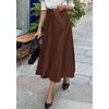 image:imagePRETTYGARDEN Womens Faux Leather High Waisted Midi Skirt  Flowy A Line Pleated Skirts Elegant Swing Flared Work Business Casual Outfits Fall Winter Fashion ClothesCoffee