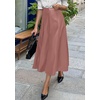 image:imagePRETTYGARDEN Womens Faux Leather High Waisted Midi Skirt  Flowy A Line Pleated Skirts Elegant Swing Flared Work Business Casual Outfits Fall Winter Fashion ClothesDusty Pink