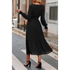 image:imagePRETTYGARDEN Womens Floral Boho Long Sleeve Maxi Dress  Wrap V Neck Flowy A Line Swing Dresses Belted Elegant Spring Fall Outfit for Wedding Guest Vacation Date Night PartySolid Black