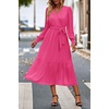 image:imagePRETTYGARDEN Womens Floral Boho Long Sleeve Maxi Dress  Wrap V Neck Flowy A Line Swing Dresses Belted Elegant Spring Fall Outfit for Wedding Guest Vacation Date Night PartySolid Rose Red