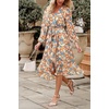 image:imagePRETTYGARDEN Womens Floral Boho Long Sleeve Maxi Dress  Wrap V Neck Flowy A Line Swing Dresses Belted Elegant Spring Fall Outfit for Wedding Guest Vacation Date Night PartyFloral Yellow