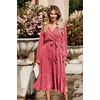 image:imagePRETTYGARDEN Womens Floral Boho Long Sleeve Maxi Dress  Wrap V Neck Flowy A Line Swing Dresses Belted Elegant Spring Fall Outfit for Wedding Guest Vacation Date Night PartyBred