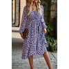 image:imagePRETTYGARDEN Womens Floral Boho Long Sleeve Maxi Dress  Wrap V Neck Flowy A Line Swing Dresses Belted Elegant Spring Fall Outfit for Wedding Guest Vacation Date Night PartyFloral Navy