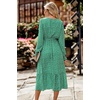 image:imagePRETTYGARDEN Womens Floral Boho Long Sleeve Maxi Dress  Wrap V Neck Flowy A Line Swing Dresses Belted Elegant Spring Fall Outfit for Wedding Guest Vacation Date Night PartyBgreen