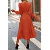 image:imagePRETTYGARDEN Womens Floral Boho Long Sleeve Maxi Dress  Wrap V Neck Flowy A Line Swing Dresses Belted Elegant Spring Fall Outfit for Wedding Guest Vacation Date Night PartySolid Brick Red