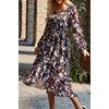 image:imagePRETTYGARDEN Womens Floral Boho Long Sleeve Maxi Dress  Wrap V Neck Flowy A Line Swing Dresses Belted Elegant Spring Fall Outfit for Wedding Guest Vacation Date Night PartyFloral Black