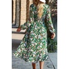image:imagePRETTYGARDEN Womens Floral Boho Long Sleeve Maxi Dress  Wrap V Neck Flowy A Line Swing Dresses Belted Elegant Spring Fall Outfit for Wedding Guest Vacation Date Night PartyFloral Green