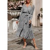image:imagePRETTYGARDEN Womens Floral Boho Long Sleeve Maxi Dress  Wrap V Neck Flowy A Line Swing Dresses Belted Elegant Spring Fall Outfit for Wedding Guest Vacation Date Night PartyBlack