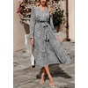 image:imagePRETTYGARDEN Womens Floral Boho Long Sleeve Maxi Dress  Wrap V Neck Flowy A Line Swing Dresses Belted Elegant Spring Fall Outfit for Wedding Guest Vacation Date Night PartyBlack