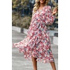 image:imagePRETTYGARDEN Womens Floral Boho Long Sleeve Maxi Dress  Wrap V Neck Flowy A Line Swing Dresses Belted Elegant Spring Fall Outfit for Wedding Guest Vacation Date Night PartyFloral Pink