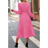 image:imagePRETTYGARDEN Womens Floral Boho Long Sleeve Maxi Dress  Wrap V Neck Flowy A Line Swing Dresses Belted Elegant Spring Fall Outfit for Wedding Guest Vacation Date Night PartySolid Rose Pink