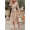 image:imagePRETTYGARDEN Womens Floral Boho Long Sleeve Maxi Dress  Wrap V Neck Flowy A Line Swing Dresses Belted Elegant Spring Fall Outfit for Wedding Guest Vacation Date Night PartyFloral Yellow