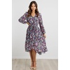 image:imagePRETTYGARDEN Womens Floral Boho Long Sleeve Maxi Dress  Wrap V Neck Flowy A Line Swing Dresses Belted Elegant Spring Fall Outfit for Wedding Guest Vacation Date Night PartyFloral Purple