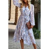 image:imagePRETTYGARDEN Womens Floral Boho Long Sleeve Maxi Dress  Wrap V Neck Flowy A Line Swing Dresses Belted Elegant Spring Fall Outfit for Wedding Guest Vacation Date Night PartyFloral Light Blue