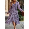 image:imagePRETTYGARDEN Womens Floral Boho Long Sleeve Maxi Dress  Wrap V Neck Flowy A Line Swing Dresses Belted Elegant Spring Fall Outfit for Wedding Guest Vacation Date Night PartyFloral Navy