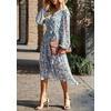 image:imagePRETTYGARDEN Womens Floral Boho Long Sleeve Maxi Dress  Wrap V Neck Flowy A Line Swing Dresses Belted Elegant Spring Fall Outfit for Wedding Guest Vacation Date Night PartyFloral Blue