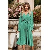 image:imagePRETTYGARDEN Womens Floral Boho Long Sleeve Maxi Dress  Wrap V Neck Flowy A Line Swing Dresses Belted Elegant Spring Fall Outfit for Wedding Guest Vacation Date Night PartyBgreen