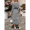 image:imagePRETTYGARDEN Womens Floral Boho Long Sleeve Maxi Dress  Wrap V Neck Flowy A Line Swing Dresses Belted Elegant Spring Fall Outfit for Wedding Guest Vacation Date Night PartyBlack