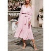 image:imagePRETTYGARDEN Womens Floral Boho Long Sleeve Maxi Dress  Wrap V Neck Flowy A Line Swing Dresses Belted Elegant Spring Fall Outfit for Wedding Guest Vacation Date Night PartyPink