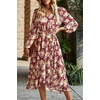 image:imagePRETTYGARDEN Womens Floral Boho Long Sleeve Maxi Dress  Wrap V Neck Flowy A Line Swing Dresses Belted Elegant Spring Fall Outfit for Wedding Guest Vacation Date Night PartyFloral Wine Red