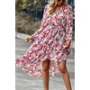 image:imagePRETTYGARDEN Womens Floral Boho Long Sleeve Maxi Dress  Wrap V Neck Flowy A Line Swing Dresses Belted Elegant Spring Fall Outfit for Wedding Guest Vacation Date Night PartyFloral Pink