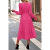 image:imagePRETTYGARDEN Womens Floral Boho Long Sleeve Maxi Dress  Wrap V Neck Flowy A Line Swing Dresses Belted Elegant Spring Fall Outfit for Wedding Guest Vacation Date Night PartySolid Rose Red