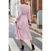 image:imagePRETTYGARDEN Womens Floral Boho Long Sleeve Maxi Dress  Wrap V Neck Flowy A Line Swing Dresses Belted Elegant Spring Fall Outfit for Wedding Guest Vacation Date Night PartySolid Pink