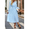 image:imagePRETTYGARDEN Womens Floral Boho Long Sleeve Maxi Dress  Wrap V Neck Flowy A Line Swing Dresses Belted Elegant Spring Fall Outfit for Wedding Guest Vacation Date Night PartySolid Light Blue