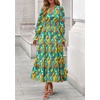 image:imagePRETTYGARDEN Womens Floral Maxi Dress Fall A Line Wedding Guest Dresses  Print Boho Dress Long Sleeve V Neck Fit amp Flare Smocked Waist Casual Long Flowy Elegant Classy Holiday Party OutfitsFloral Green