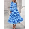 image:imagePRETTYGARDEN Womens Floral Maxi Dress Fall A Line Wedding Guest Dresses  Print Boho Dress Long Sleeve V Neck Fit amp Flare Smocked Waist Casual Long Flowy Elegant Classy Holiday Party OutfitsFloral Light Blue