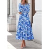 image:imagePRETTYGARDEN Womens Floral Maxi Dress Fall A Line Wedding Guest Dresses  Print Boho Dress Long Sleeve V Neck Fit amp Flare Smocked Waist Casual Long Flowy Elegant Classy Holiday Party OutfitsFloral Blue