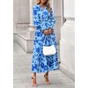 image:imagePRETTYGARDEN Womens Floral Maxi Dress Fall A Line Wedding Guest Dresses  Print Boho Dress Long Sleeve V Neck Fit amp Flare Smocked Waist Casual Long Flowy Elegant Classy Holiday Party OutfitsFloral Light Blue
