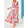 image:imagePRETTYGARDEN Womens Floral Maxi Dress Fall A Line Wedding Guest Dresses  Print Boho Dress Long Sleeve V Neck Fit amp Flare Smocked Waist Casual Long Flowy Elegant Classy Holiday Party OutfitsFloral Apricot Rose Red
