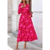 image:imagePRETTYGARDEN Womens Floral Maxi Dress Fall A Line Wedding Guest Dresses  Print Boho Dress Long Sleeve V Neck Fit amp Flare Smocked Waist Casual Long Flowy Elegant Classy Holiday Party OutfitsRed Big Floral