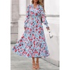 image:imagePRETTYGARDEN Womens Floral Maxi Dress Fall A Line Wedding Guest Dresses  Print Boho Dress Long Sleeve V Neck Fit amp Flare Smocked Waist Casual Long Flowy Elegant Classy Holiday Party OutfitsFloral Blue Red