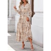 image:imagePRETTYGARDEN Womens Floral Maxi Dress Fall A Line Wedding Guest Dresses  Print Boho Dress Long Sleeve V Neck Fit amp Flare Smocked Waist Casual Long Flowy Elegant Classy Holiday Party OutfitsFloral Khaki