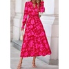 image:imagePRETTYGARDEN Womens Floral Maxi Dress Fall A Line Wedding Guest Dresses  Print Boho Dress Long Sleeve V Neck Fit amp Flare Smocked Waist Casual Long Flowy Elegant Classy Holiday Party OutfitsRed Big Floral
