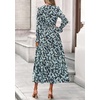 image:imagePRETTYGARDEN Womens Floral Maxi Dress Fall A Line Wedding Guest Dresses  Print Boho Dress Long Sleeve V Neck Fit amp Flare Smocked Waist Casual Long Flowy Elegant Classy Holiday Party OutfitsFloral Blue Yellow
