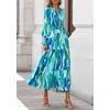 image:imagePRETTYGARDEN Womens Floral Maxi Dress Fall A Line Wedding Guest Dresses  Print Boho Dress Long Sleeve V Neck Fit amp Flare Smocked Waist Casual Long Flowy Elegant Classy Holiday Party OutfitsBlue