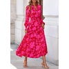 image:imagePRETTYGARDEN Womens Floral Maxi Dress Fall A Line Wedding Guest Dresses  Print Boho Dress Long Sleeve V Neck Fit amp Flare Smocked Waist Casual Long Flowy Elegant Classy Holiday Party OutfitsRed Big Floral