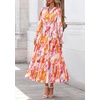 image:imagePRETTYGARDEN Womens Floral Maxi Dress Fall A Line Wedding Guest Dresses  Print Boho Dress Long Sleeve V Neck Fit amp Flare Smocked Waist Casual Long Flowy Elegant Classy Holiday Party OutfitsFloral Brown Purple