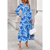 image:imagePRETTYGARDEN Womens Floral Maxi Dress Fall A Line Wedding Guest Dresses  Print Boho Dress Long Sleeve V Neck Fit amp Flare Smocked Waist Casual Long Flowy Elegant Classy Holiday Party OutfitsFloral Light Blue