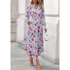 image:imagePRETTYGARDEN Womens Floral Maxi Dress Fall A Line Wedding Guest Dresses  Print Boho Dress Long Sleeve V Neck Fit amp Flare Smocked Waist Casual Long Flowy Elegant Classy Holiday Party OutfitsFloral Blue Red