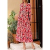 image:imagePRETTYGARDEN Womens Floral Maxi Dress Fall A Line Wedding Guest Dresses  Print Boho Dress Long Sleeve V Neck Fit amp Flare Smocked Waist Casual Long Flowy Elegant Classy Holiday Party OutfitsFloral Orange Pink Red