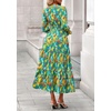 image:imagePRETTYGARDEN Womens Floral Maxi Dress Fall A Line Wedding Guest Dresses  Print Boho Dress Long Sleeve V Neck Fit amp Flare Smocked Waist Casual Long Flowy Elegant Classy Holiday Party OutfitsFloral Green