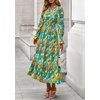 image:imagePRETTYGARDEN Womens Floral Maxi Dress Fall A Line Wedding Guest Dresses  Print Boho Dress Long Sleeve V Neck Fit amp Flare Smocked Waist Casual Long Flowy Elegant Classy Holiday Party OutfitsFloral Green