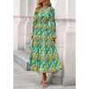 image:imagePRETTYGARDEN Womens Floral Maxi Dress Fall A Line Wedding Guest Dresses  Print Boho Dress Long Sleeve V Neck Fit amp Flare Smocked Waist Casual Long Flowy Elegant Classy Holiday Party OutfitsFloral Green
