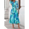 image:imagePRETTYGARDEN Womens Floral Maxi Dress Fall A Line Wedding Guest Dresses  Print Boho Dress Long Sleeve V Neck Fit amp Flare Smocked Waist Casual Long Flowy Elegant Classy Holiday Party OutfitsBlue